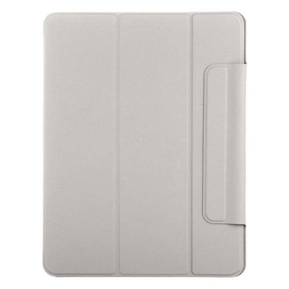 For iPad Air 11 2025 / 2024 Double-sided Clip Fixed Buckle Magnetic PU Leather Smart Tablet Case(Grey)