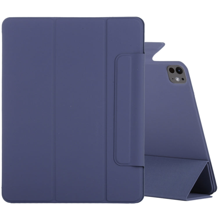 For iPad Pro 11 2024 Double-sided Clip Fixed Buckle Magnetic PU Leather Smart Tablet Case(Dark Blue) - iPad Pro 11 2024 Cases by PMC TechLife | Online Shopping South Africa | PMC TechLife | Buy Now Pay Later Mobicred