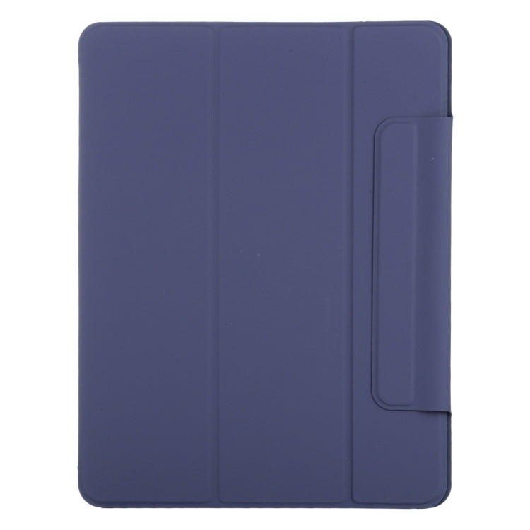 For iPad Pro 11 2024 Double-sided Clip Fixed Buckle Magnetic PU Leather Smart Tablet Case(Dark Blue)