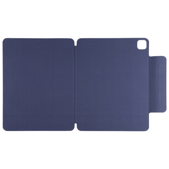 For iPad Pro 11 2024 Double-sided Clip Fixed Buckle Magnetic PU Leather Smart Tablet Case(Dark Blue)