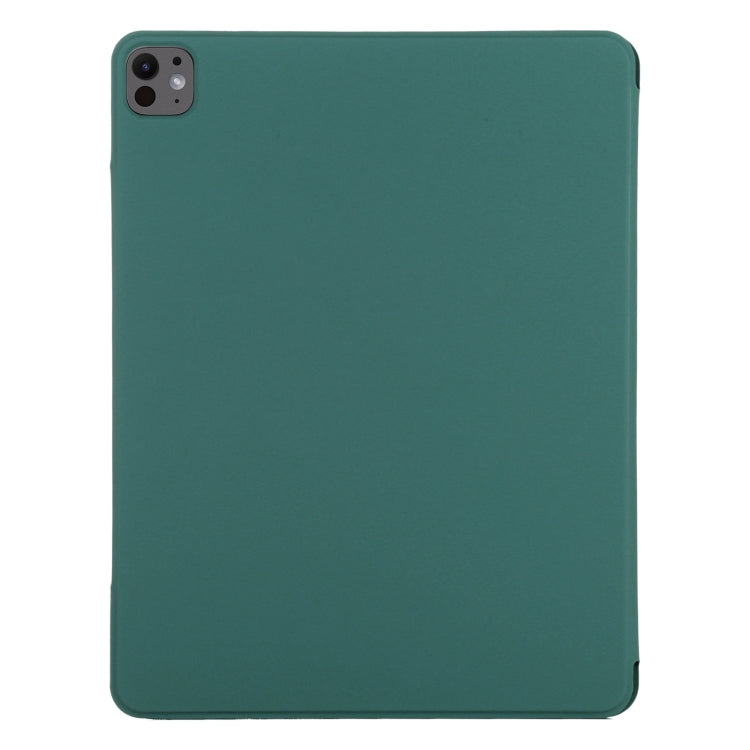 For iPad Pro 11 2024 Double-sided Clip Fixed Buckle Magnetic PU Leather Smart Tablet Case(Dark Green) - iPad Pro 11 2024 Cases by PMC TechLife | Online Shopping South Africa | PMC TechLife | Buy Now Pay Later Mobicred