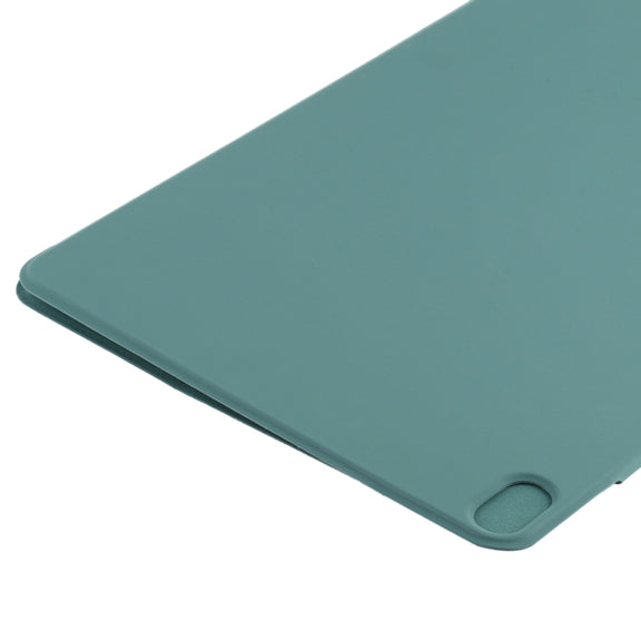 For iPad Air 13 2024 Double-sided Clip Fixed Buckle Magnetic PU Leather Smart Tablet Case(Green)