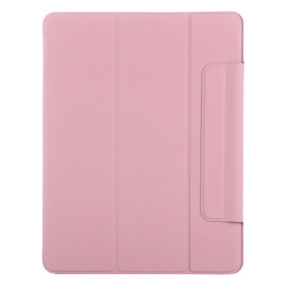 For iPad Air 13 2025 / 2024 Double-sided Clip Fixed Buckle Magnetic PU Leather Smart Tablet Case(Light Pink)