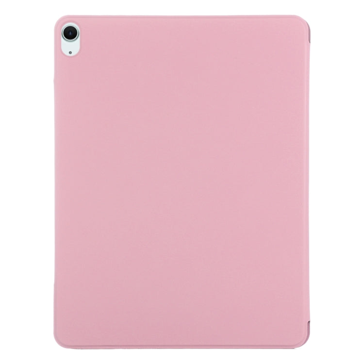 For iPad Air 13 2025 / 2024 Double-sided Clip Fixed Buckle Magnetic PU Leather Smart Tablet Case(Light Pink)