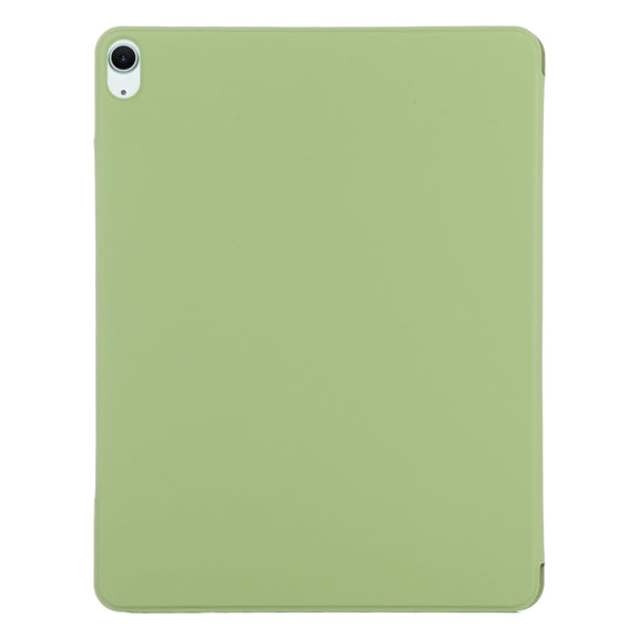 For iPad Air 13 2025 / 2024 Double-sided Clip Fixed Buckle Magnetic PU Leather Smart Tablet Case(Grass Green)