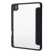 For iPad Pro 13 2024 Deformation Transparent Acrylic Leather Tablet Case(Black)