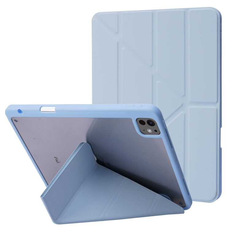 For iPad Pro 13 2024 Deformation Transparent Acrylic Leather Tablet Case(Light Blue) - free shipping - PMC TechLife - Order now!