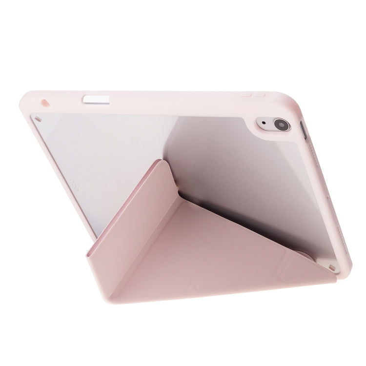For iPad Air 11 2025 / 2024 Deformation Transparent Acrylic Leather Tablet Case(Pink) - iPad Air 11 2025 / 2024 Cases by PMC TechLife | Online Shopping South Africa | PMC TechLife | Buy Now Pay Later Mobicred