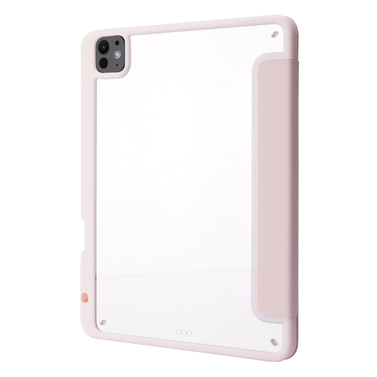 For iPad Pro 11 2024 Deformation Transparent Acrylic Leather Tablet Case(Pink) - iPad Pro 11 2024 Cases by PMC TechLife | Online Shopping South Africa | PMC TechLife | Buy Now Pay Later Mobicred