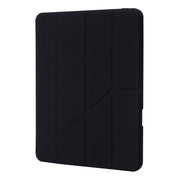 For iPad Pro 11 2024 Deformation Transparent Acrylic Leather Tablet Case(Black)