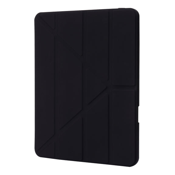 For iPad Pro 11 2024 Deformation Transparent Acrylic Leather Tablet Case(Black)