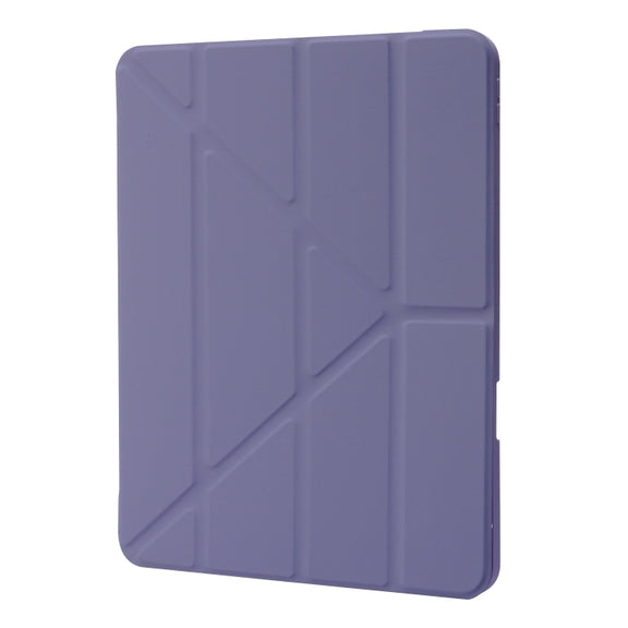 For iPad Pro 11 2024 Deformation Transparent Acrylic Leather Tablet Case(Lavender Grey)