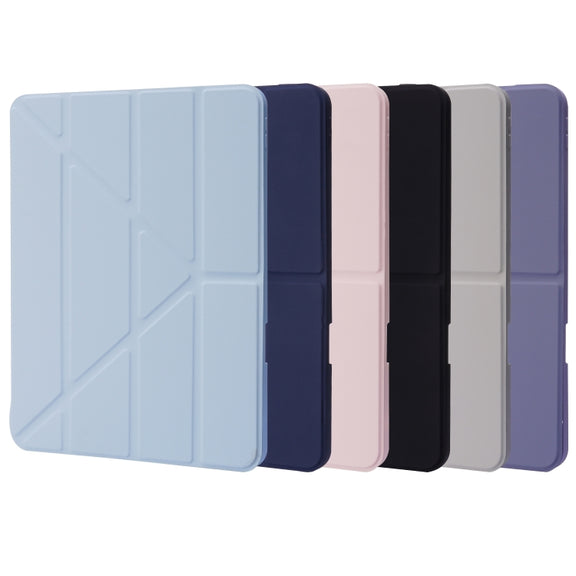 For iPad Pro 11 2024 Deformation Transparent Acrylic Leather Tablet Case(Lavender Grey)