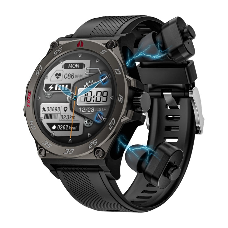LC18 1.53 inch IP67 BT5.0 Sport Smart Watch with Earbuds, Support Bluetooth Call / Sleep / Blood Oxygen / Heart Rate / Blood Pressure Health Monitor(Black) - Smart Watches by PMC TechLife | Online Shopping South Africa | PMC TechLife | Buy Now Pay Later Mobicred