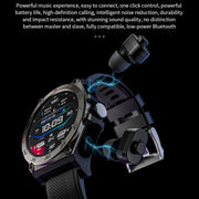 LC18 1.53 inch IP67 BT5.0 Sport Smart Watch with Earbuds, Support Bluetooth Call / Sleep / Blood Oxygen / Heart Rate / Blood Pressure Health Monitor(Black)