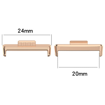 For Huawei Watch Fit3 20mm 1 Pair Stainless Steel Metal Watch Band Connector(Rose Gold) - free shipping - PMC Jewellery - Order now!