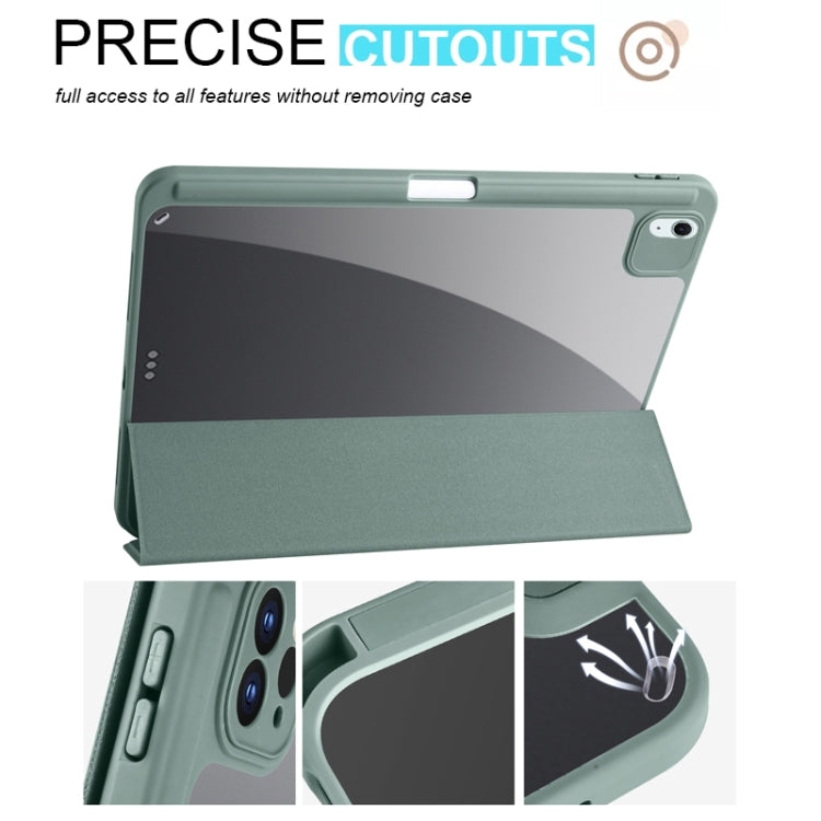 For iPad Air 11 2024 / 2025 Acrylic 3-folding Smart Leather Tablet Case(Dark Green) - free shipping - PMC TechLife - Order now!