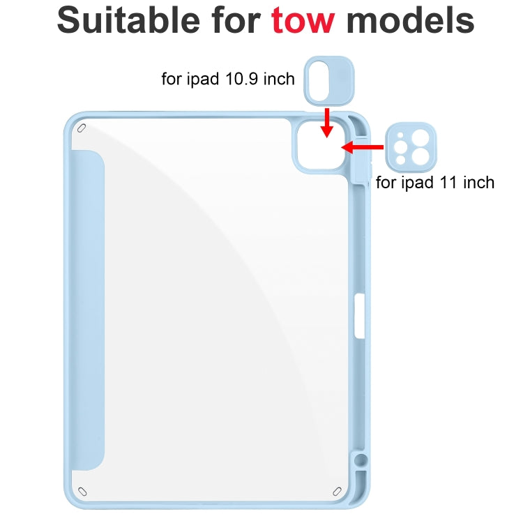 For iPad Air 11 2024 / 2025 Acrylic 3-folding Smart Leather Tablet Case(Sky Blue) - free shipping - PMC TechLife - Order now!