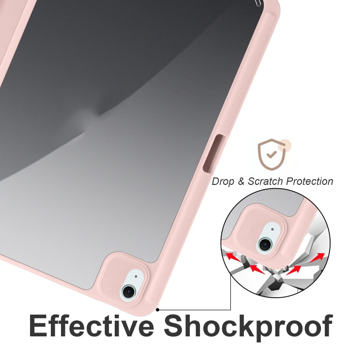 For iPad Air 11 2024 / 2025 Acrylic 3-folding Smart Leather Tablet Case(Pink) - iPad Air 11 2025 / 2024 Cases by PMC TechLife | Online Shopping South Africa | PMC TechLife | Buy Now Pay Later Mobicred