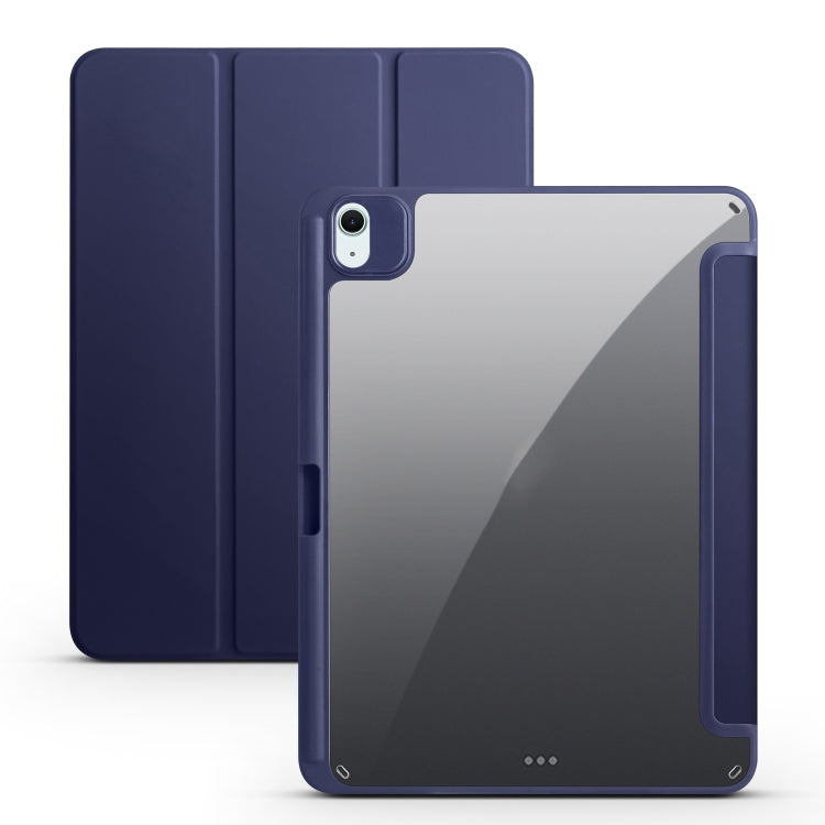 For iPad Air 11 2024 / 2025 Acrylic 3-folding Smart Leather Tablet Case(Dark Blue) - iPad Air 11 2025 / 2024 Cases by PMC TechLife | Online Shopping South Africa | PMC TechLife | Buy Now Pay Later Mobicred