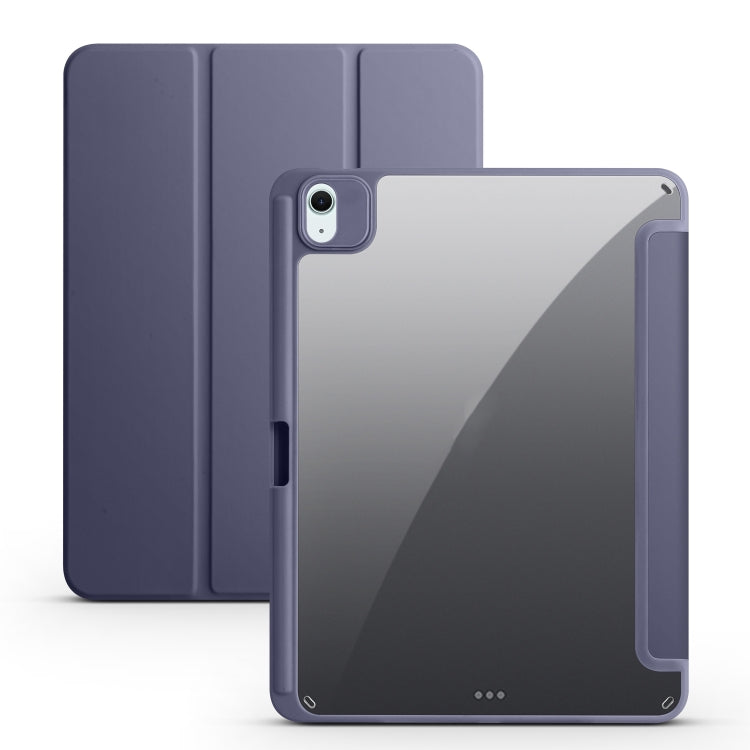 For iPad Air 11 2024 Acrylic 3-folding Smart Leather Tablet Case(Purple) - iPad Air 11 2024 Cases by PMC TechLife | Online Shopping South Africa | PMC TechLife | Buy Now Pay Later Mobicred