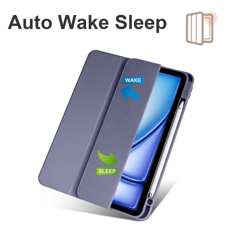 For iPad Air 11 2024 Acrylic 3-folding Smart Leather Tablet Case(Purple) - iPad Air 11 2024 Cases by PMC TechLife | Online Shopping South Africa | PMC TechLife | Buy Now Pay Later Mobicred