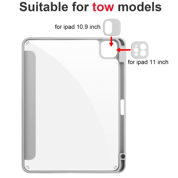 For iPad Pro 11 2024 Acrylic 3-folding Smart Leather Tablet Case(Gray)