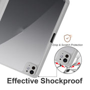 For iPad Pro 11 2024 Acrylic 3-folding Smart Leather Tablet Case(Gray)