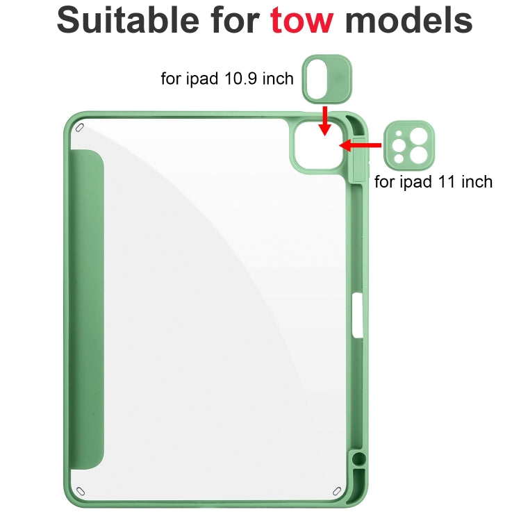 For iPad Pro 11 2024 Acrylic 3-folding Smart Leather Tablet Case(Green) - iPad Pro 11 2024 Cases by PMC TechLife | Online Shopping South Africa | PMC TechLife | Buy Now Pay Later Mobicred