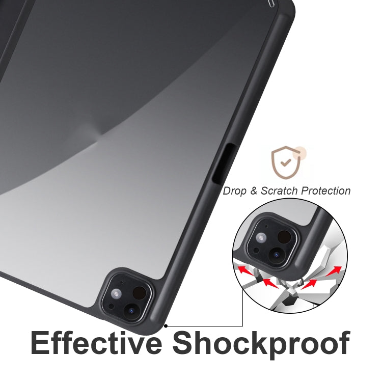 For iPad Pro 13 2024 Acrylic 3-folding Smart Leather Tablet Case(Black) - free shipping - PMC TechLife - Order now!