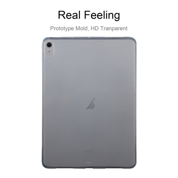 For iPad Air 11 2025 / 2024 / 5 / 4 0.75mm Shockproof Outside Glossy Inside Frosted TPU Tablet Case(Transparent)