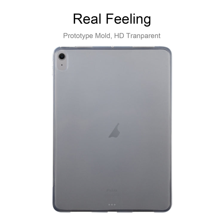 For iPad Air 11 2025 / 2024 / 5 / 4 0.75mm Shockproof Outside Glossy Inside Frosted TPU Tablet Case(Transparent)