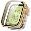 For Huawei Watch Fit3 PC + Tempered Glass Film Full Coverage Watch Protective Case(Champagne Gold) - Watch Cases by PMC TechLife | Online Shopping South Africa | PMC TechLife | Buy Now Pay Later Mobicred
