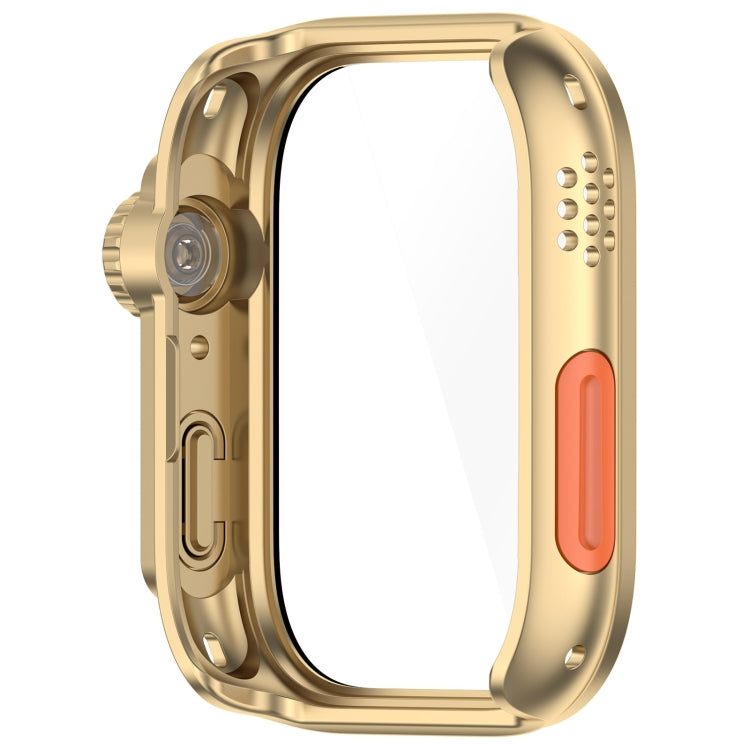 For Huawei Watch Fit3 PC + Tempered Glass Film Full Coverage Watch Protective Case(Champagne Gold)