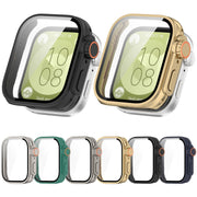 For Huawei Watch Fit3 PC + Tempered Glass Film Full Coverage Watch Protective Case(Black)