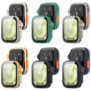 For Huawei Watch Fit3 PC + Tempered Glass Film Full Coverage Watch Protective Case(Titanium Color)