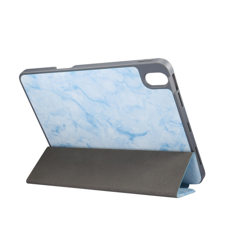 For iPad Air 11 2024 Three-fold Marble Texture Protective Tablet Case with Pen Slot(Blue) - iPad Air 11 2024 Cases by PMC TechLife | Online Shopping South Africa | PMC TechLife | Buy Now Pay Later Mobicred