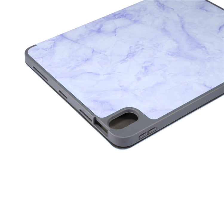 For iPad Air 11 2024 Three-fold Marble Texture Protective Tablet Case with Pen Slot(Purple) - iPad Air 11 2024 Cases by PMC TechLife | Online Shopping South Africa | PMC TechLife | Buy Now Pay Later Mobicred
