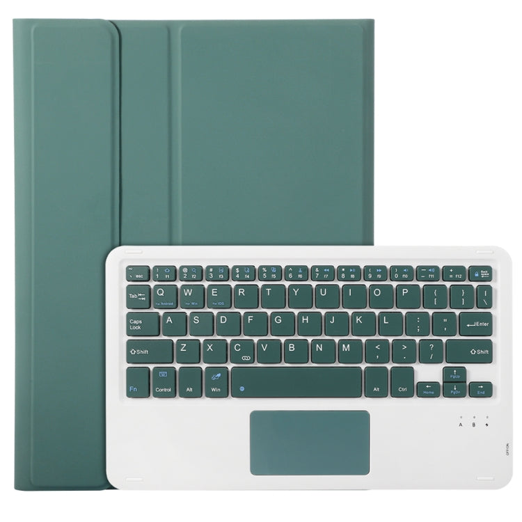 For iPad Pro 11 2024 A13B-A Lambskin Texture Bluetooth Touch Square Keyboard Leather Tablet Case with Pen Slot(Dark Green) - For iPad Pro by PMC Jewellery | Online Shopping South Africa | PMC Jewellery | Buy Now Pay Later Mobicred