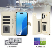 For iPhone 16 Pro Crossbody Multifunction Rhombic Leather Phone Case(White)
