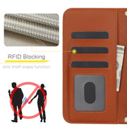 For iPhone 16 Pro Crossbody Multifunction Rhombic Leather Phone Case(Brown)