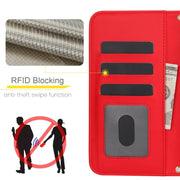 For iPhone 16 Plus Crossbody Multifunction Rhombic Leather Phone Case(Red)