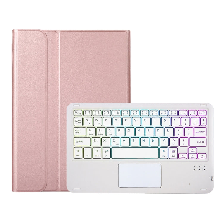 For iPad Pro 11 2024 A13B-AS Lambskin Texture Backlight Bluetooth Touch Keyboard Leather Tablet Case with Pen Slot(Rose Gold) - For iPad Pro by PMC TechLife | Online Shopping South Africa | PMC TechLife | Buy Now Pay Later Mobicred