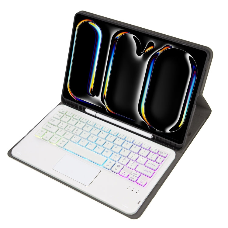 For iPad Pro 11 2024 A13B-AS Lambskin Texture Backlight Bluetooth Touch Keyboard Leather Tablet Case with Pen Slot(Rose Gold) - For iPad Pro by PMC TechLife | Online Shopping South Africa | PMC TechLife | Buy Now Pay Later Mobicred