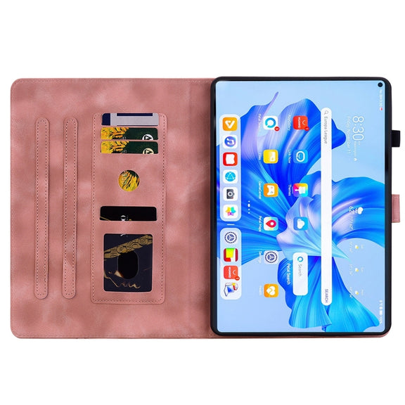 For Huawei MatePad Pro 11 2022 Lily Embossed Leather Tablet Case(Pink)