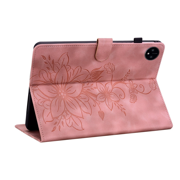 For Huawei MatePad Pro 11 2022 Lily Embossed Leather Tablet Case(Pink)