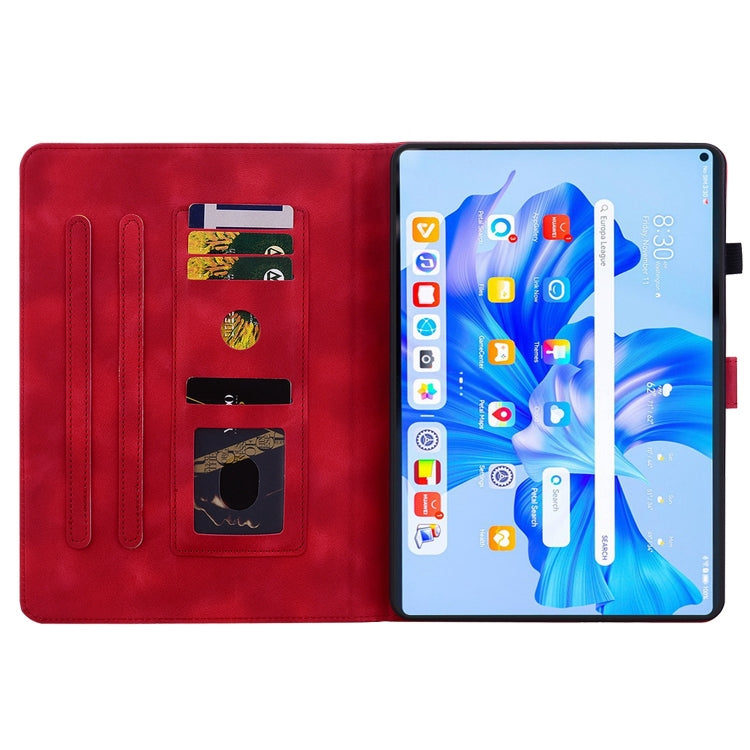 For Huawei MatePad Pro 11 2022 Lily Embossed Leather Tablet Case(Red) - Huawei by PMC TechLife | Online Shopping South Africa | PMC TechLife | Buy Now Pay Later Mobicred