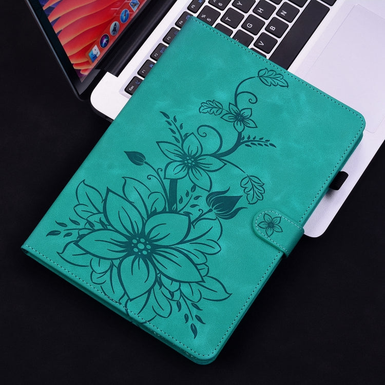 For Huawei MatePad SE 10.4 Lily Embossed Leather Tablet Case(Green) - Huawei by PMC TechLife | Online Shopping South Africa | PMC TechLife | Buy Now Pay Later Mobicred
