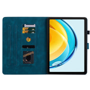 For Huawei MatePad SE 10.4 Lily Embossed Leather Tablet Case(Dark Blue)