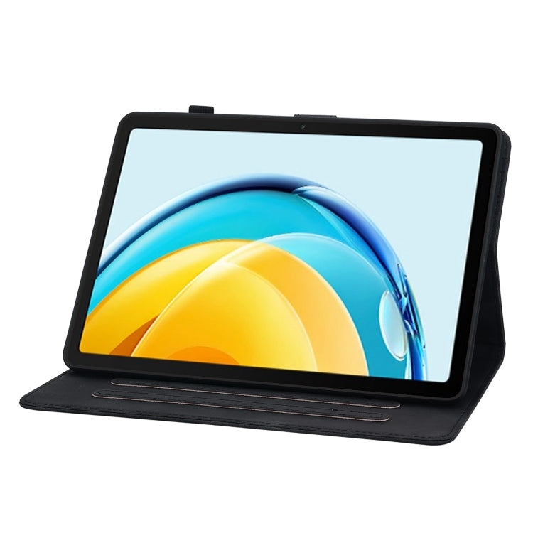 For Huawei MatePad SE 10.4 Lily Embossed Leather Tablet Case(Black) - Huawei by PMC TechLife | Online Shopping South Africa | PMC TechLife | Buy Now Pay Later Mobicred